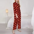 thumbnail image 3 of Lsque Christmas Red Balls Pattern Long Sleeve Pajama Set for Women - Soft 2-Piece Sleepwear and Loungewear Set with Pockets, Comfy Nightwear-X-Large, 3 of 7