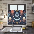 thumbnail image 4 of Yayeee Kitchen Curtains Light Filtering 27"x36" Rod Pocket Short Cafe Window Panel, Red Jellyfish, 4 of 7