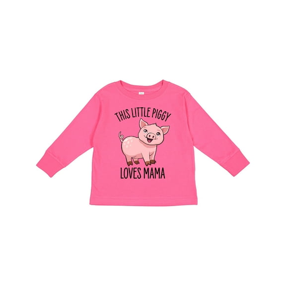 Inktastic This Little Piggy Loves Mama Cute Boys or Girls Long Sleeve Toddler T-Shirt