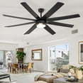 thumbnail image 5 of Ohniyou 70" Indoor Outdoor Ceiling Fans with Lights and Remote 8 Blades 6 Speed Dimmable Large Ceiling Fan for Patios Living Room Bedroom, Matt Black, 5 of 12