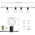 thumbnail image 3 of JONATHAN Y 25-Light Indoor/Outdoor 25 ft. Contemporary Rustic Incandescent G40 Bistro Globe Bulb String Lights, Black, 3 of 7