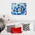 thumbnail image 5 of Nawypu Flower Canvas Wall Art Bedroom - Blue Canvas Wall Art - Framed Floral Wall Art Living Room Ready To Hang, 5 of 6