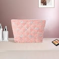 thumbnail image 5 of Bolsas de Maquillaje de Lazo a Cuadros Únicas 1 Pc Naranja Rosa Poliéster, 5 of 5