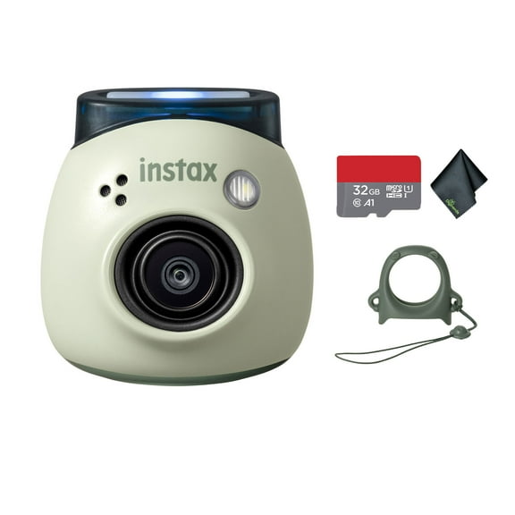 FUJIFILM INSTAX PAL Digital Camera (Pistachio Green) Bundle With 32GB Memory Card   Microfiber Cleaning Cloth