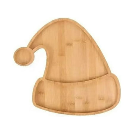 

wirlsweal Candy Storage Tray Christmas Wooden Tray Christmas Tree Wooden Tray Cartoon Hat Elk Shape Rustic Farmhouse Decor Multi-functional Snack Jewelry Fruit