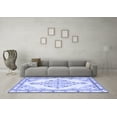 thumbnail image 3 of Ahgly Company Machine Washable Indoor Square Medallion Blue Traditional Area Rugs, 8' Square, 3 of 4