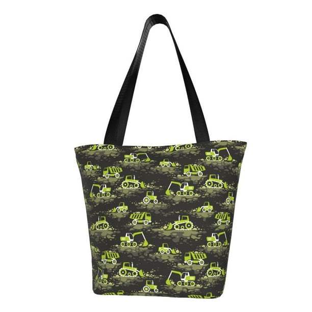 Balery Light Green Excavator Bolsa de Hombro con Diseño, Bolsa Grande y Duradera, Bolsa Versátil para Compras
