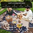 thumbnail image 4 of Outdoor Rug 8x10 ft Outdoor Carpet Camping Mat-Modern Floral & Leaf Rugs Reversible Mat Plastic Straw Rugs for Patio Camping RV Porch Balcony Backyard Picnic Deck Beach Beige&Dark Blue, 4 of 7