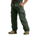 thumbnail image 2 of IAJDKMEK Men's Cargo Pants - Loose Drawstring Multi-Pocket Pants Wide Leg Casual Pants for Hiking and Outdoor Work with Comfortable Straight Leg,Army Green L, 2 of 7