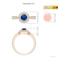 thumbnail image 6 of ANGARA Natural Vintage Inspired Sapphire Milgrain Ring with Diamond Halo in 14K Rose Gold for Women (Size-5mm) | September Birthstone, Anniversary, Jewelry Gift for Women | Natural Blue Sapphire Ring, 6 of 10