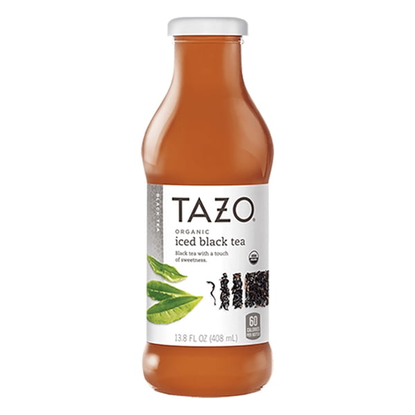 Tazo Organic Iced Black Tea 13.8 oz Glass Bottles Pack of 12