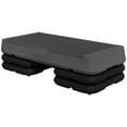 thumbnail image 1 of CoSoTower Adjustable Aerobic Stepper, 3-Level with Risers 4", 6", 8" Exercise Step Platform for Home Gym Fitness Workout, 330lbs Weight Capacity, Grey, 1 of 7