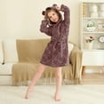 thumbnail image 4 of FORMRS Niños Bathrobe Unisex Hooded Robe Soft Plush Pajamas Sleepwear, Size 10-12T, Circular Gold Pattern, 4 of 7