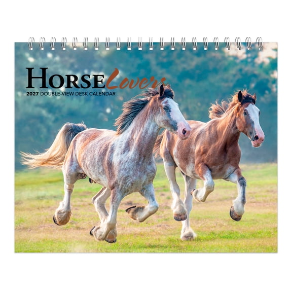 Horse Lovers | 2027 7.5x6" Double-View Easel Desk Calendar