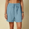 thumbnail image 3 of Bermuda Shorts for Women High Waisted Cotton Linen Shorts Casual Loose Drawstring Elastic Summer 2026 Beach Clothes, 2XL, 3 of 8