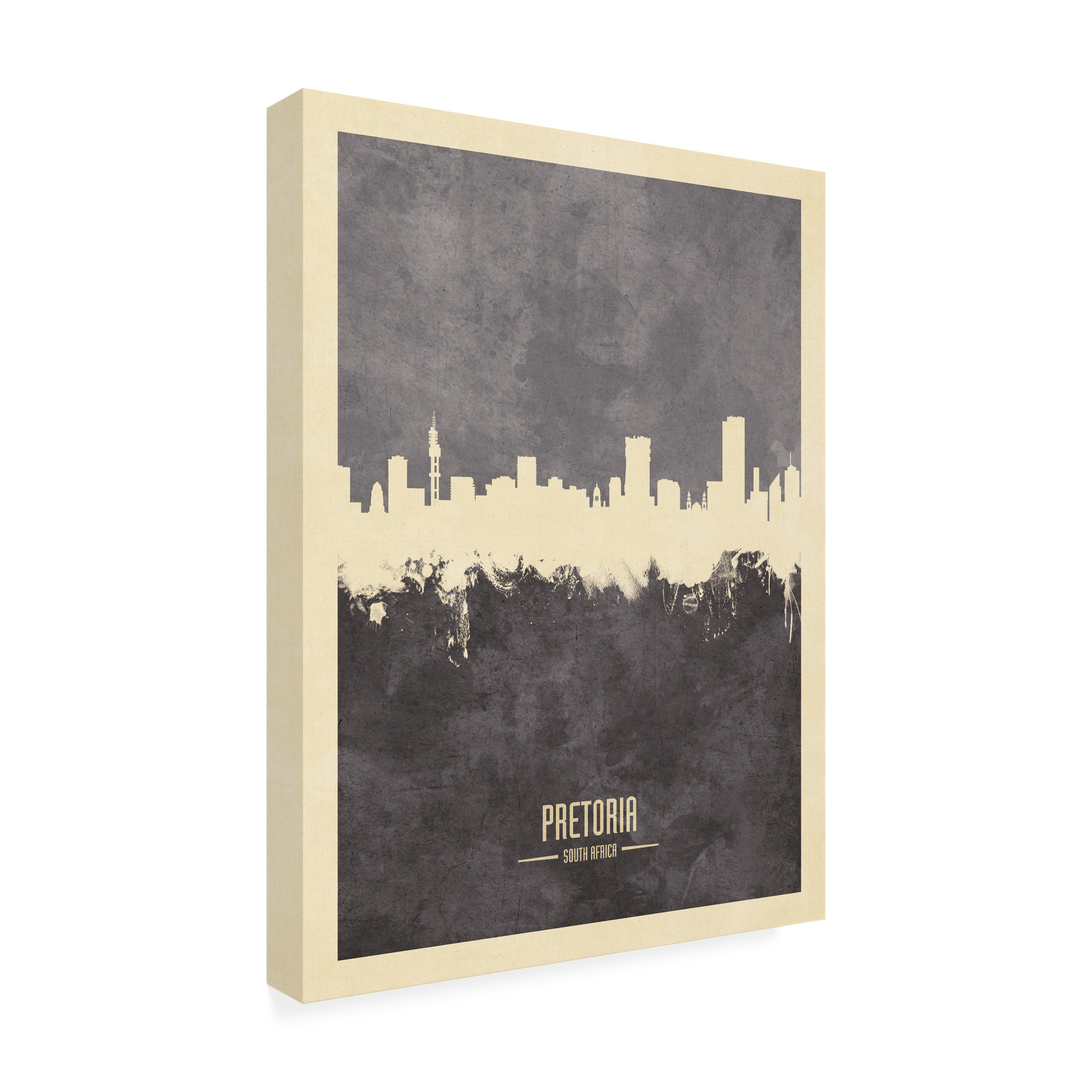 Michael Tompsett 'Pretoria South Africa Skyline Gray' Canvas Art