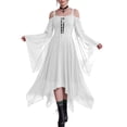 thumbnail image 2 of Gothic Dress Women 2026 Halloween Costumes Adults Witch Dress White M, 2 of 7