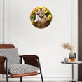 thumbnail image 3 of Battery Operated Analog Wall Clocks Non-Ticking Silent Modern Clock Decorative for Home,Office-Cute Kitten Sits In The Flower Basket(12inch), 3 of 4