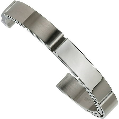 Stainless Steel Brushed and Polished Cuff Bangle Bracelet