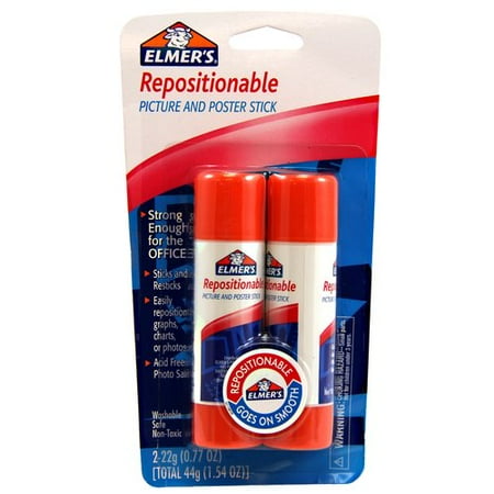 Elmer's Repositionable Glue Sticks, 2pk, 25g each