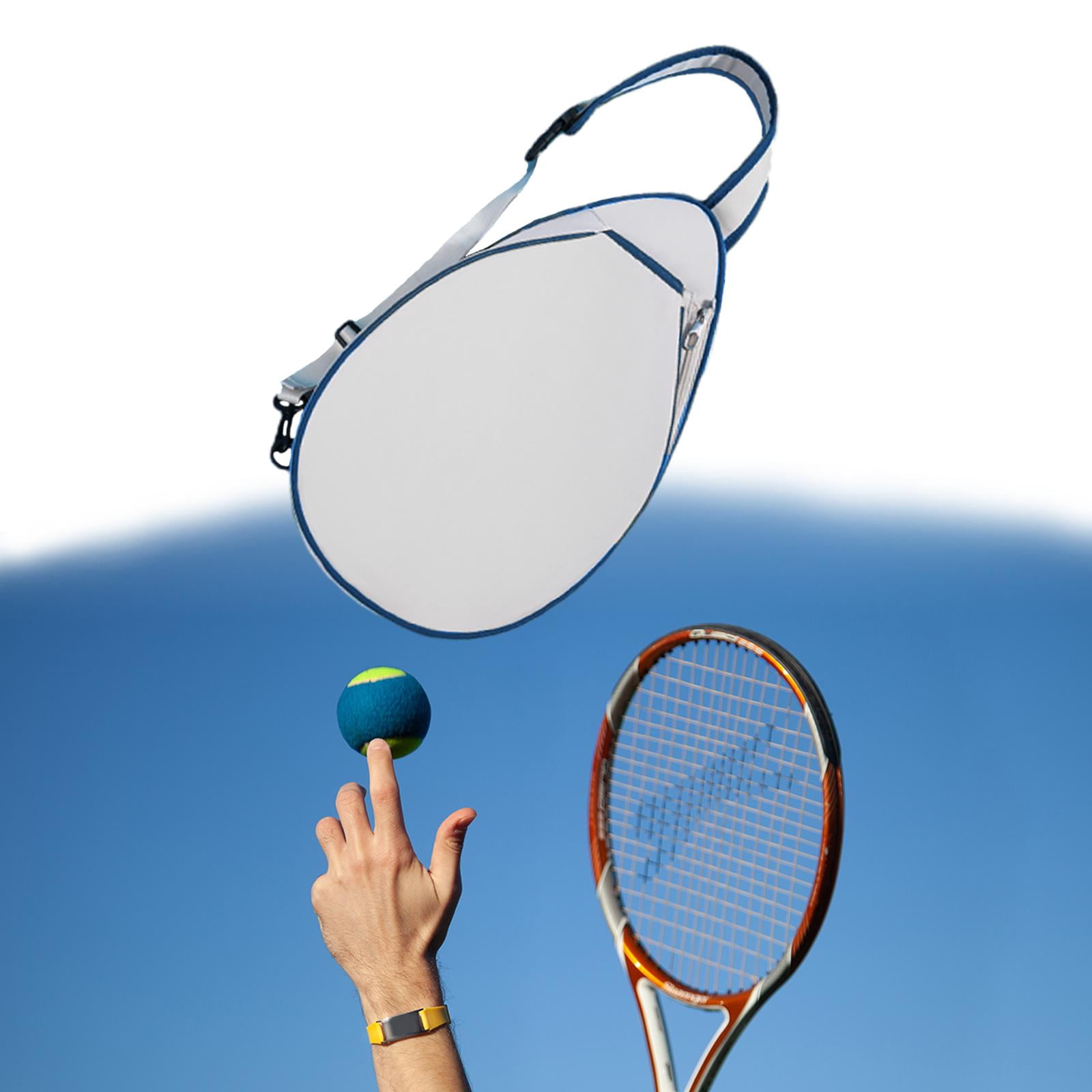 Baoblaze Tennis Bag Portable Lightweight Women Men Paddle Holder Carrier Racket Cover White Blue Edges
