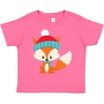 thumbnail image 3 of Inktastic Cute Fox, Fox With Hat And Scarf, Orange Fox Boys or Girls Toddler T-Shirt, 3 of 5