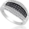 1/2 Carat T.W. Black and White Diamond Sterling Silver Wedding Band