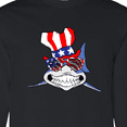 thumbnail image 4 of Inktastic 4th of July Patriot Shark Long Sleeve T-Shirt, 4 of 5