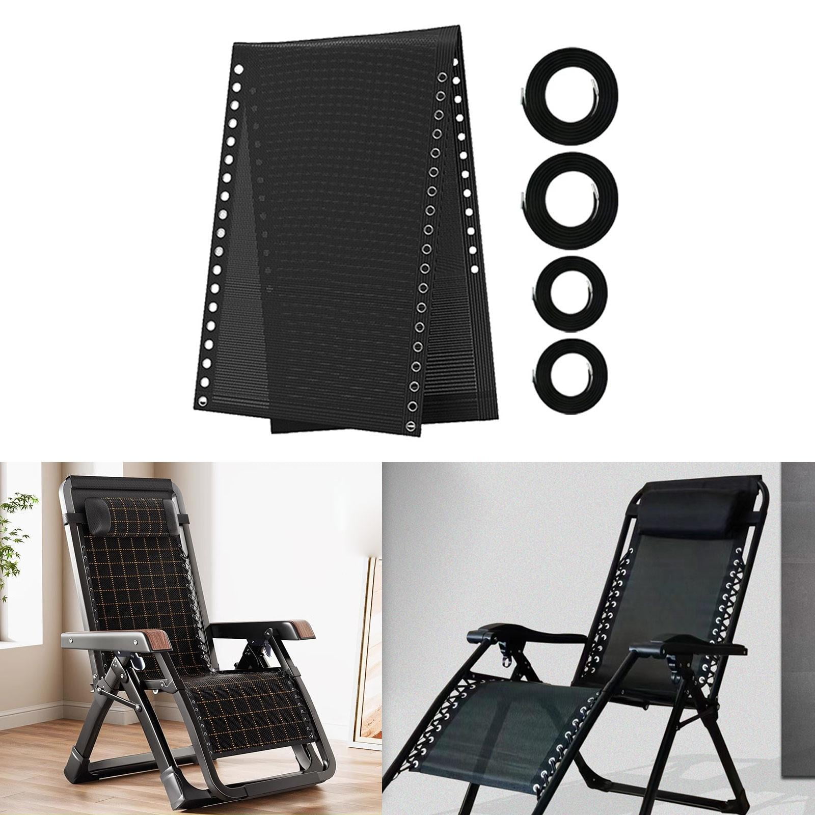 Reclining Chair Replacement Cloth with 4 Bungee Cords for Backyard Patio Furniture and Summer Beach Loungers
