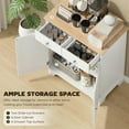 thumbnail image 4 of HOMCOM Armoire Latérale de Cuisine avec Dessus en Bois de Caoutchouc et Tablette Ajustable, 4 of 10