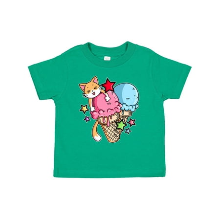 

Inktastic Ice Cream Cones with Orange Cat and Stars Gift Toddler Boy or Toddler Girl T-Shirt