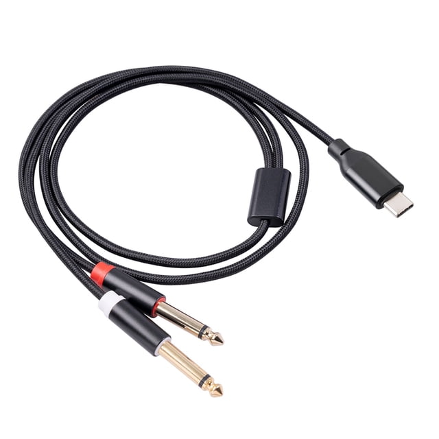 USB C to 635mm Stereo Y Splitter Audio for Smartphone Tablet Laptop Mixing Console Audio Accessories