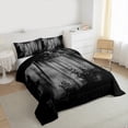 thumbnail image 3 of Feelyou Grey Pine Tree Bedding Comforter Set, Jungle Plant Botanical Twin Comforter Sets, Nature Scenery Print Reversible Bedding Set, Super Cozy Room Decor, 2 Pieces, 3 of 8