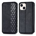 thumbnail image 2 of For Iphone 15 Cubic Grid Pressed Magnetic Leather Phone Case(Black),iPhone 16 Plus, 2 of 6