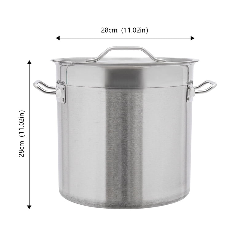 Kela Cailin Stock Pot, 24cm Stainless Steel With Glass Lid - Works On Induction