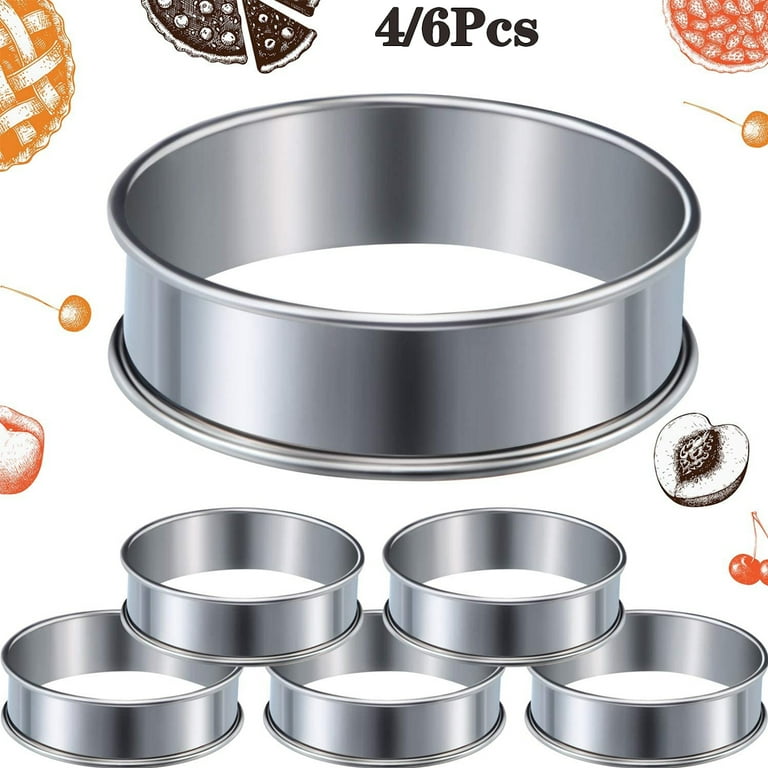 4 Stainless Steel Flan Ring, Molds