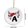 thumbnail image 3 of Luoshdecor Christmas Tree Letter Ornaments 2025，26 Initial Xmas Elk Hat Hanging Pendant,Xmas Gift for Home fireplace Party 3.15in (A), 3 of 9