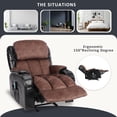 thumbnail image 4 of SEGMART Rocking Recliner Chair with Remote Control for Adults, PU Leather Single Recliner Chair w/Thick Handrail & Side Pocket, for Home, Living Room, Lounge, 330lbs, 4 of 7