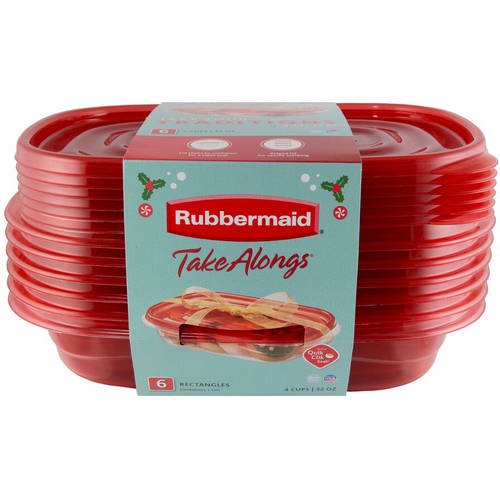 Rubbermaid TakeAlong Rectangle, Red, 6 Pack - Walmart.com - Walmart.com
