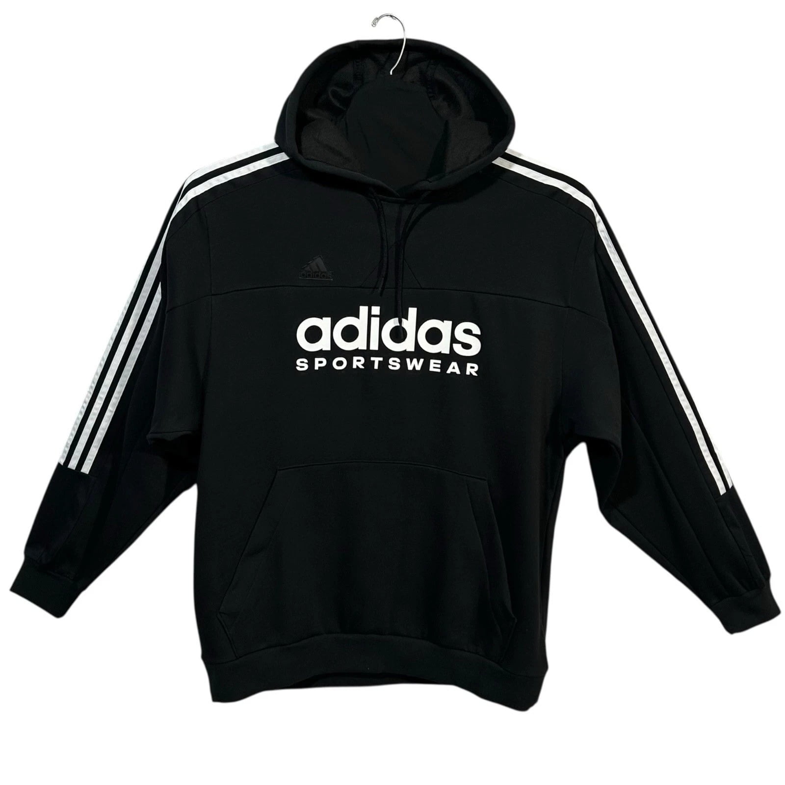 adidas Mens Tiro Hoodie Pullover Athletic Sweatshirt Size Large Tall Black White