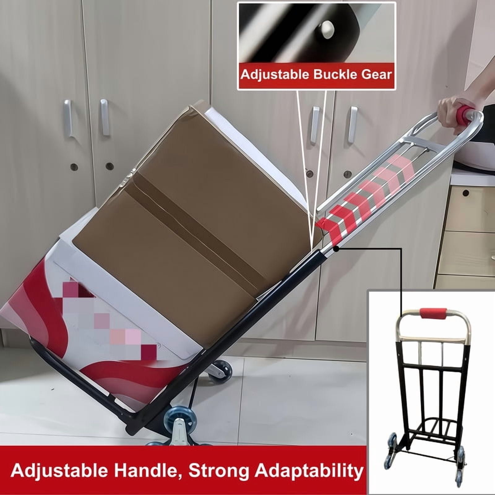 500LBS Capacity Heavy Duty Garden Folding Trolley with Step Crawler Wheels, Stair Climbing Dolly Cart for Warehouse, Shopping