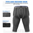 thumbnail image 4 of Exxact Sports Combat 7-Pad Youth Football Girdle with Cup Pocket, Padded Compression Shorts with Integrated Pads, Boys Girdle Football (YXL, Black Combat), 4 of 7