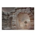 thumbnail image 1 of Landscape Cutting Board, Medieval Building Ruins with Lonely Tree on Hill Misty Greek Architecture, Decorative Tempered Glass Cutting and Serving Board, Small Size, Warm Taupe, by Ambesonne, 1 of 1