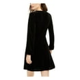thumbnail image 2 of 19 COOPER Womens Black Long Sleeve V Neck Mini Party Fit + Flare Dress XS, 2 of 4