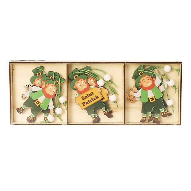 Decoraciones del día de San Patricio de 9 piezas, colgante de duende trébol, B Afortunado Sencillez