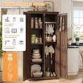 thumbnail image 6 of 72"H Farmhouse Storage Cabinet with Adjustable Shelves, Large Pantry Organize with 2 Barn Doors, Tall Freestanding Cabinet for Kitchen, Bathroom/Garage/Basement/Living/Utility Room, 6 of 8