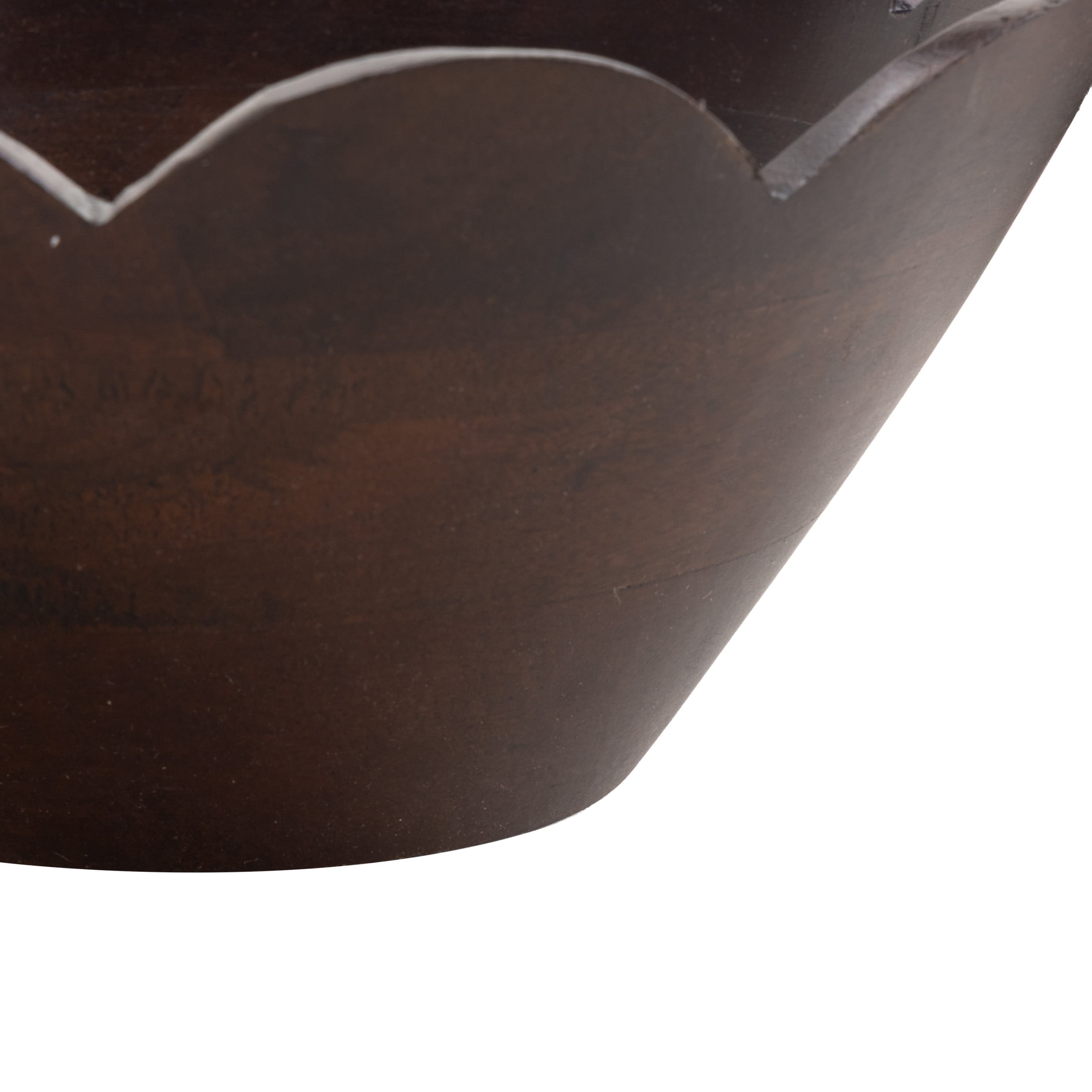 DecMode 12", 9", 6"W Handmade Round Floral Dark Brown Mango Wood Decorative Bowl, Set of 3