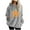 Gray, variant on Women Hooded Sweatshirt Long Sleeve Warm Wool Pockets Drawstring Stylish Fleece Top Perfect for Daily Wear and Parties Winter Essential Fashion Apparel Blue XXL