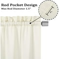 thumbnail image 2 of EastVita Ivory Tier Curtains,Waffle Woven Textured Short Window Curtain for Cafe,Bathroom,Kitchen & Kids Bedroom Rod Pocket Curtains, 2 of 7