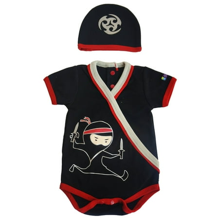 

Sozo Baby Boys Ninja Bodysuit & Hat Set Black 3-6 Months